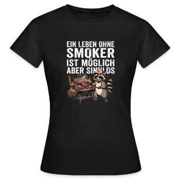 Waschbär Smoker Liebhaber - Frauen T-Shirt - Schwarz - Vorne - AI Model Female 172 dark (172cm)