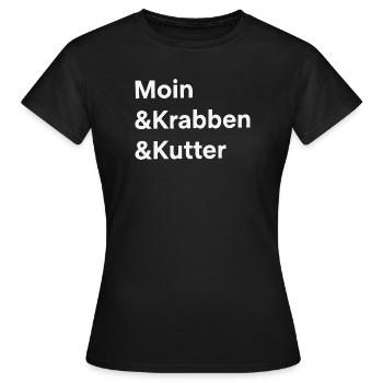 Hello Crab Cutter North Sea Coast Hamburg - Frauen T-Shirt - Schwarz - Vorne - AI Model Female 172 dark (172cm)