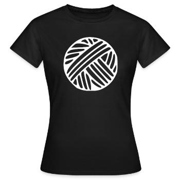 Wollknäuel Wolle Geschenk - Frauen T-Shirt - Schwarz - Vorne - AI Model Female 172 dark (172cm)