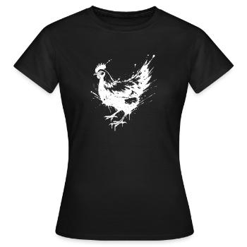Hen Paint Splash White Splash - Frauen T-Shirt - Schwarz - Vorne - AI Model Female 172 dark (172cm)