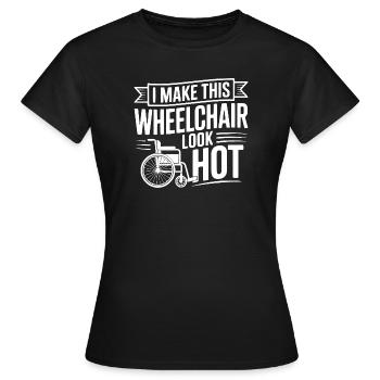 I Make This Wheelchair Look Hot - Women's T-Shirt - black - Front - AI Model Female 172 dark (172cm)