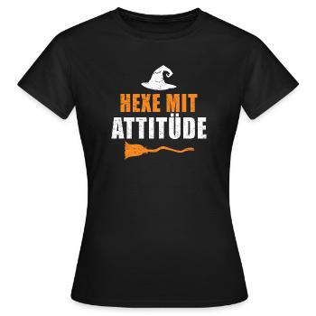 Hexe Mit Attitüde - Frauen T-Shirt - Schwarz - Vorne - AI Model Female 172 dark (172cm)