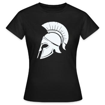 Spartanischer Helmschutz Grafik Blau - Frauen T-Shirt - Schwarz - Vorne - AI Model Female 172 dark (172cm)