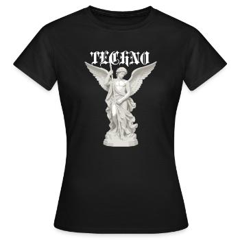 Techno-geflügelter klassischer Engel - Frauen T-Shirt - Schwarz - Vorne - AI Model Female 172 dark (172cm)