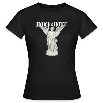 Rock & Roll Angel Statue - Women's T-Shirt - black - Front - AI Model Female 172 dark (172cm)