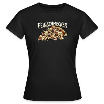 Lustige feinschmecker Pizza - Pommes Ananas Wurst - Frauen T-Shirt - Schwarz - Vorne - AI Model Female 172 dark (172cm)