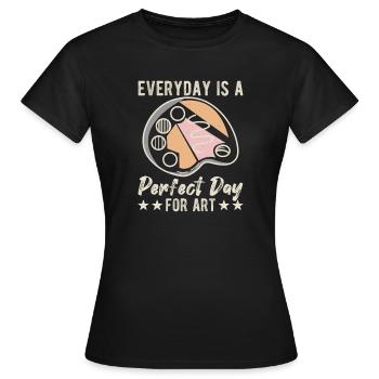 Artist Painter Graphic Perfect Day For Art Gifts - Women's T-Shirt - black - Front - AI Model Female 172 dark (172cm)