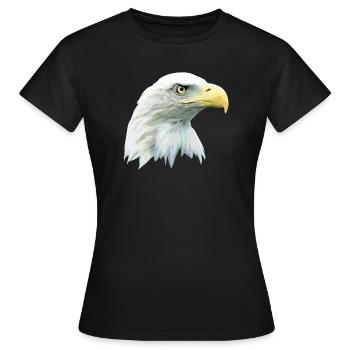 Adlerkopf, Weißkopfseeadler, Adler, Greifvogel aus - Frauen T-Shirt - Schwarz - Vorne - AI Model Female 172 dark (172cm)