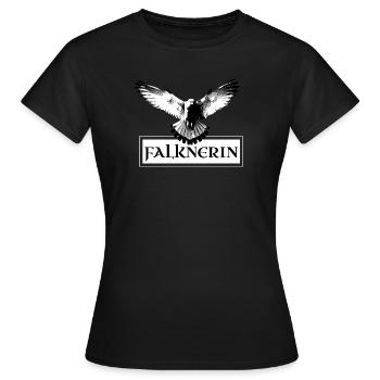 Falknerin Adler Falke Falknerei Schild - Frauen T-Shirt - Schwarz - Vorne - AI Model Female 172 dark (172cm)