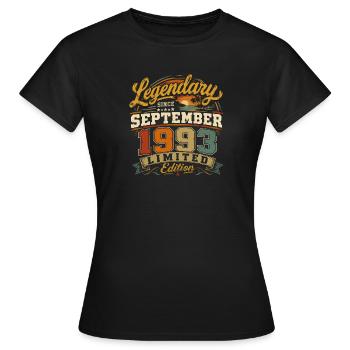 Legendär seit September 1993 Vintage Gift - Frauen T-Shirt - Schwarz - Vorne - AI Model Female 172 dark (172cm)