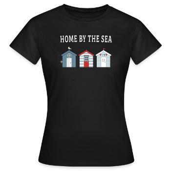 Home by the Sea – Strandhäuser - Frauen T-Shirt - Schwarz - Vorne - AI Model Female 172 dark (172cm)