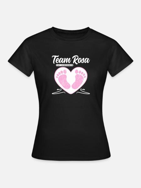 Team Rosa hat gewonnen - Geschlecht Mitteilen - Frauen T-Shirt - Schwarz