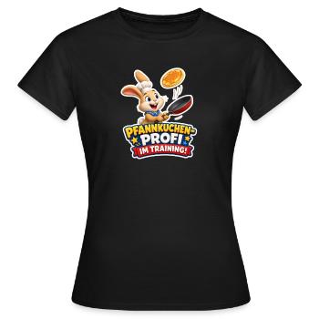 Hase Pfannkuchen Profi im Training Koch Motiv - Frauen T-Shirt - Schwarz - Vorne - AI Model Female 172 dark (172cm)