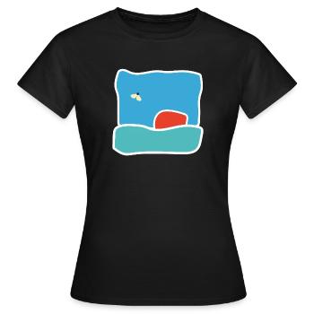Midge in flight – flying insect - Women's T-Shirt - black - Front - AI Model Female 172 dark (172cm)