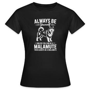 Alaskan Malamute Sprüche Alaskan Malamute Geschenk - Frauen T-Shirt - Schwarz - Vorne - AI Model Female 172 dark (172cm)