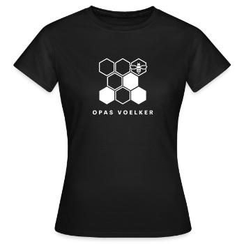 Opas Völker – Imker Honigbienen Waben Design - Frauen T-Shirt - Schwarz - Vorne - AI Model Female 172 dark (172cm)