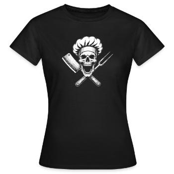 Kochskull - Frauen T-Shirt - Schwarz - Vorne - AI Model Female 172 dark (172cm)