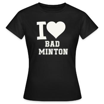 Ich liebe Badminton Herz - Frauen T-Shirt - Schwarz - Vorne - AI Model Female 172 dark (172cm)