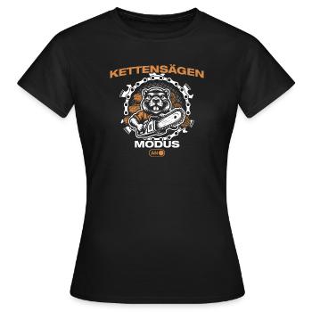 Kettensägen Holz machen Holzfäller Forstwirt - Frauen T-Shirt - Schwarz - Vorne - AI Model Female 172 dark (172cm)