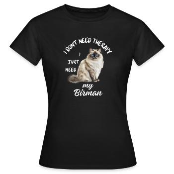 Birman-Katzentherapie - Frauen T-Shirt - Schwarz - Vorne - AI Model Female 172 dark (172cm)