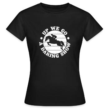 Cavalier de loisir, montons à l’équitation anglaise - T-shirt Femme - noir - Devant - AI Model Female 172 dark (172cm)