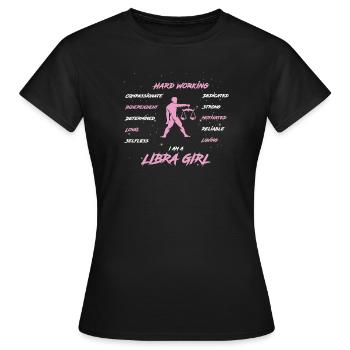Sternzeichen Waage - Frauen T-Shirt - Schwarz - Vorne - AI Model Female 172 dark (172cm)
