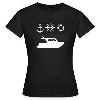 Canot automobile - T-shirt Femme - noir - Devant - AI Model Female 172 dark (172cm)