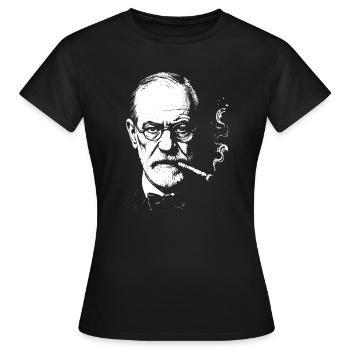 Sigmund Freud fumant un cigare - T-shirt Femme - noir - Devant - AI Model Female 172 dark (172cm)