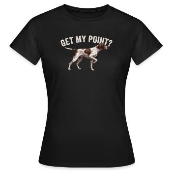 Get My Point - English Pointer Dad Hunting Dog - Women's T-Shirt - black - Front - AI Model Female 172 dark (172cm)