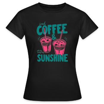 Sunshine Iced Coffee Vibes - Women's T-Shirt - black - Front - AI Model Female 172 dark (172cm)