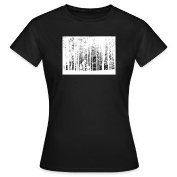 Freedom on two wheels – cyclists in the forest - Women's T-Shirt - black - Front - AI Model Female 172 dark (172cm)