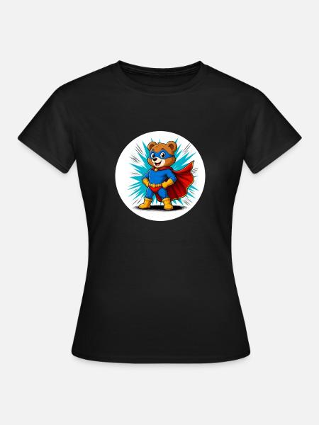 Superheld Bär Kids - Frauen T-Shirt - Schwarz