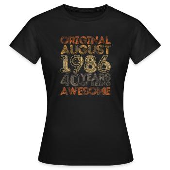 Août 1986 : 40 ans d’expérience - T-shirt Femme - noir - Devant - AI Model Female 172 dark (172cm)