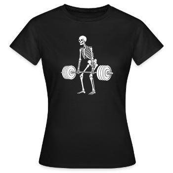 Skeleton weight lifting - Women's T-Shirt - black - Front - AI Model Female 172 dark (172cm)