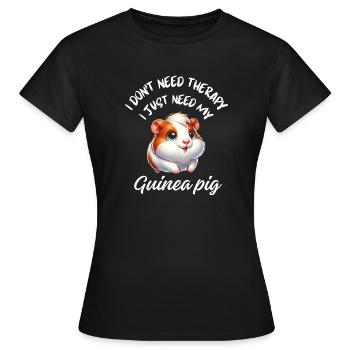 Thérapie des cochons d’Inde - T-shirt Femme - noir - Devant - AI Model Female 172 dark (172cm)