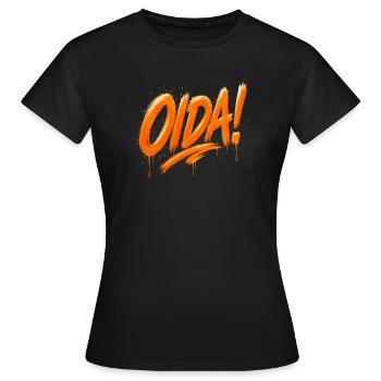 Oida ! – Conception de pinceaux à graffiti - T-shirt Femme - noir - Devant - AI Model Female 172 dark (172cm)
