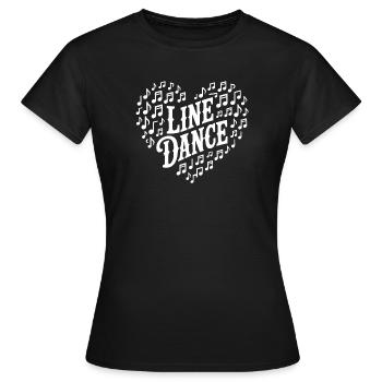 Line Dance Heart Design - Women's T-Shirt - black - Front - AI Model Female 172 dark (172cm)