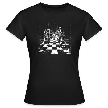 Tirage au sort aux échecs - T-shirt Femme - noir - Devant - AI Model Female 172 dark (172cm)