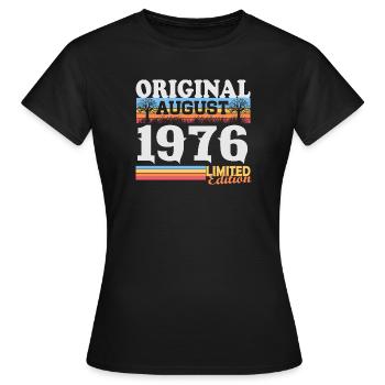 Anniversaire vintage rétro d’août 1976 - T-shirt Femme - noir - Devant - AI Model Female 172 dark (172cm)