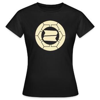Kamon japonais Hattori jaune pâle oriental vintage - T-shirt Femme - noir - Devant - AI Model Female 172 dark (172cm)