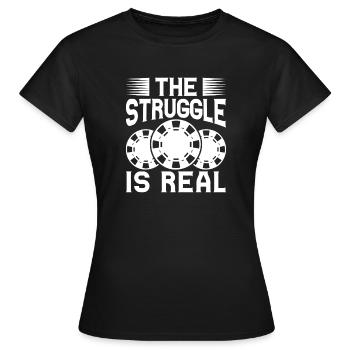 Joueur de casino La difficulté est le vrai jeu - T-shirt Femme - noir - Devant - AI Model Female 172 dark (172cm)