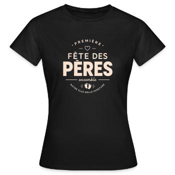 Première Fête des Pères ensemble - T-shirt Femme - noir - Devant - AI Model Female 172 dark (172cm)