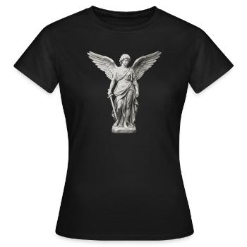 Winged Guardian Angel with Sword - Women's T-Shirt - black - Front - AI Model Female 172 dark (172cm)
