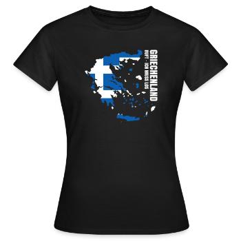 Greece Emigrate - Women's T-Shirt - black - Front - AI Model Female 172 dark (172cm)