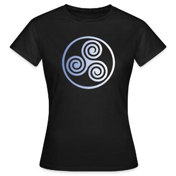 Fondu bleu triskele - T-shirt Femme - noir - Devant - AI Model Female 172 dark (172cm)
