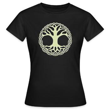 Cercle celtique de l’Arbre de Vie - T-shirt Femme - noir - Devant - AI Model Female 172 dark (172cm)