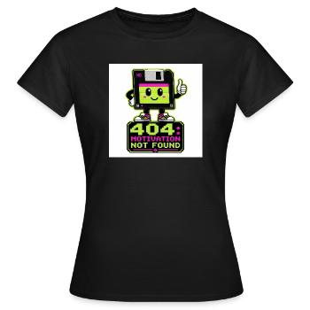 Retro 404 Motivation not found - Women's T-Shirt - black - Front - AI Model Female 172 dark (172cm)