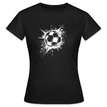 Fußball Splash - Frauen T-Shirt - Schwarz - Vorne - AI Model Female 172 dark (172cm)