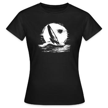 Sketch de planche à voile - T-shirt Femme - noir - Devant - AI Model Female 172 dark (172cm)