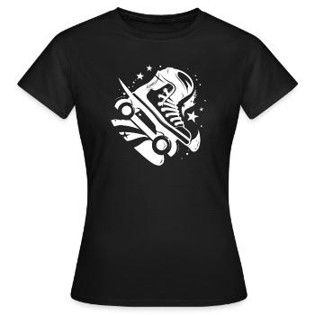 Graphisme des patins à roulettes - T-shirt Femme - noir - Devant - AI Model Female 172 dark (172cm)